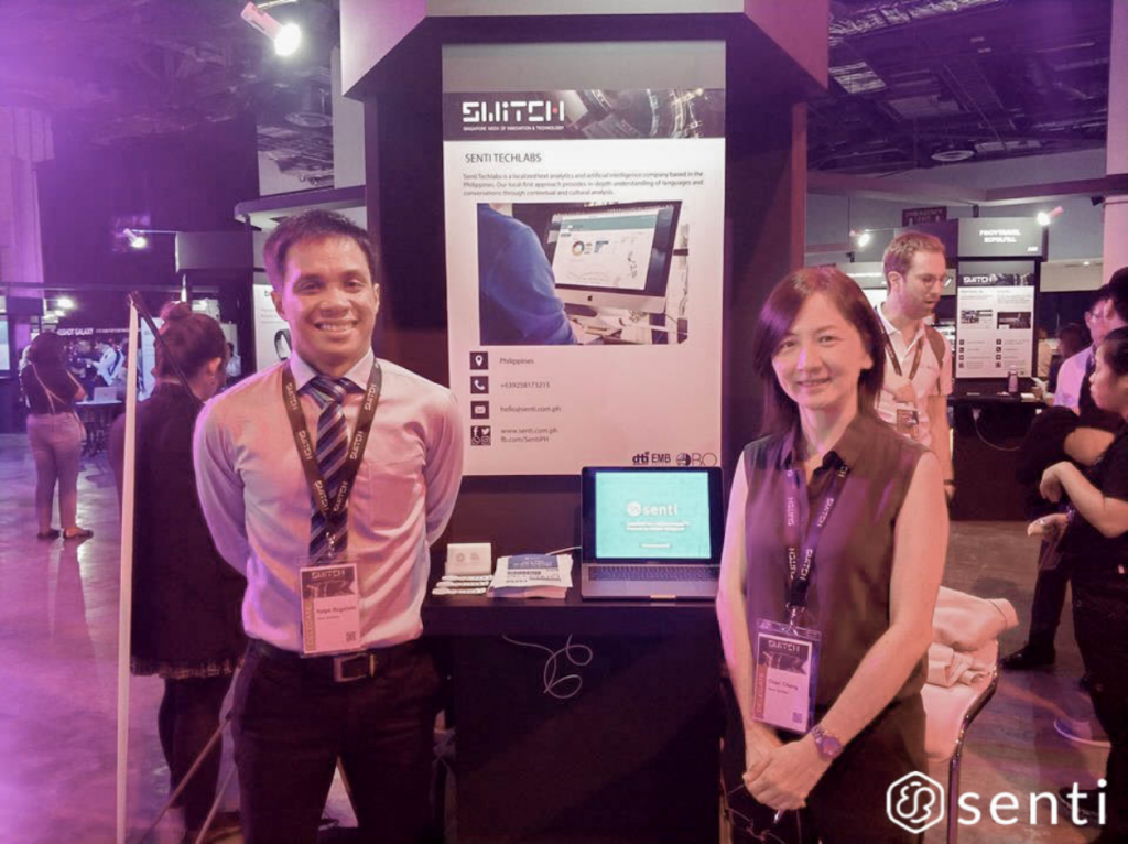 Senti founders Ralph Regalado and Charibeth Cheng at SWITCH Singapore